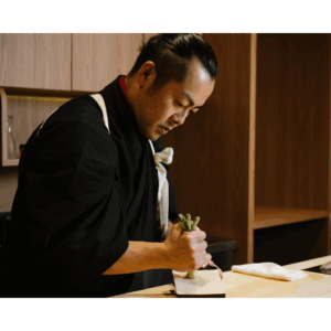 Chef Masa preparing the ingredients