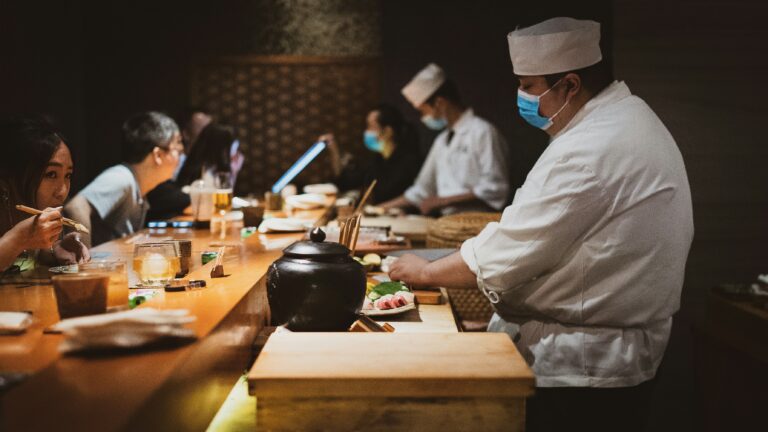 Japan Cuisine : An intimate omakase counter with eight seats, where chef and guest connect over craft.