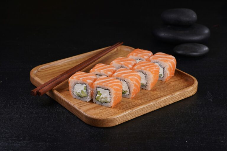 Sushi in Singapore : Close-up of expertly crafted sushi highlighting freshness and quality