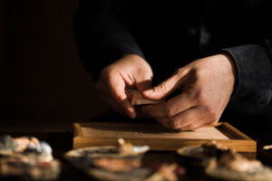 Japan Cuisine : The artistry of omakase unfolding under soft lighting, every detail shaped with precision.