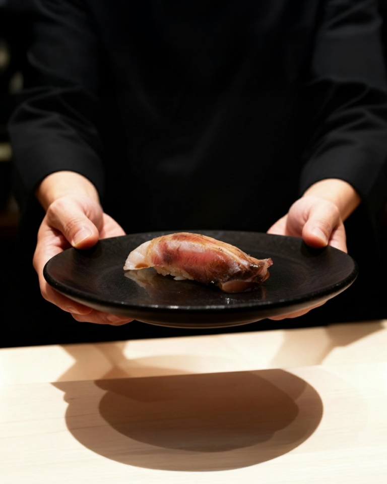 An artful selection of sushi crafted with peak-season ingredients and signature flavours, arranged beautifully to express the chef’s mastery of seasonal Japanese cuisine.