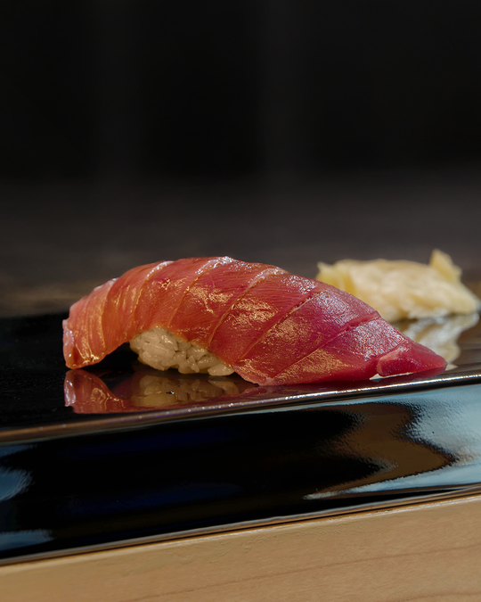 A selection of sushi from an omakase menu, highlighting premium ingredients, clean cuts, and traditional Japanese craftsmanship