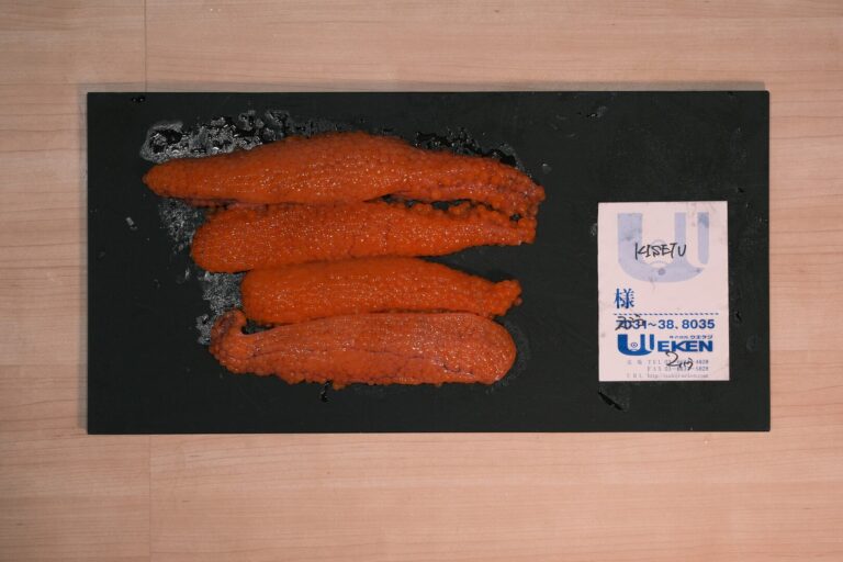vibrant Japanese fish roe, freshly imported and prepared at Sushi Masa, highlighting the restaurant’s commitment to premium seasonal ingredients. Beautiful sashimi sushi