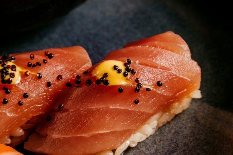 A beautifully arranged sushi platter featuring assorted nigiri and maki, highlighting the craftsmanship and balance of flavours in classic Japanese cuisine.