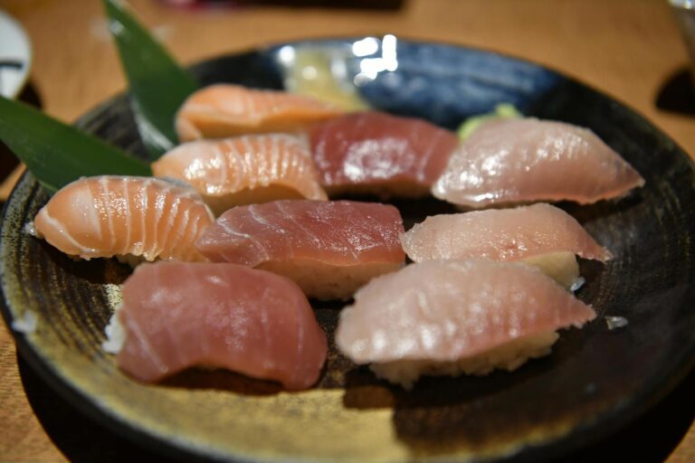 An omakase-style sushi piece made with exceptionally fresh fish, highlighting the purity, flavour, and authenticity of Japanese dining.