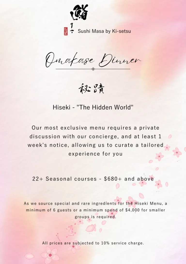 Hiseki - One of the Best Omakase Singapore Menu