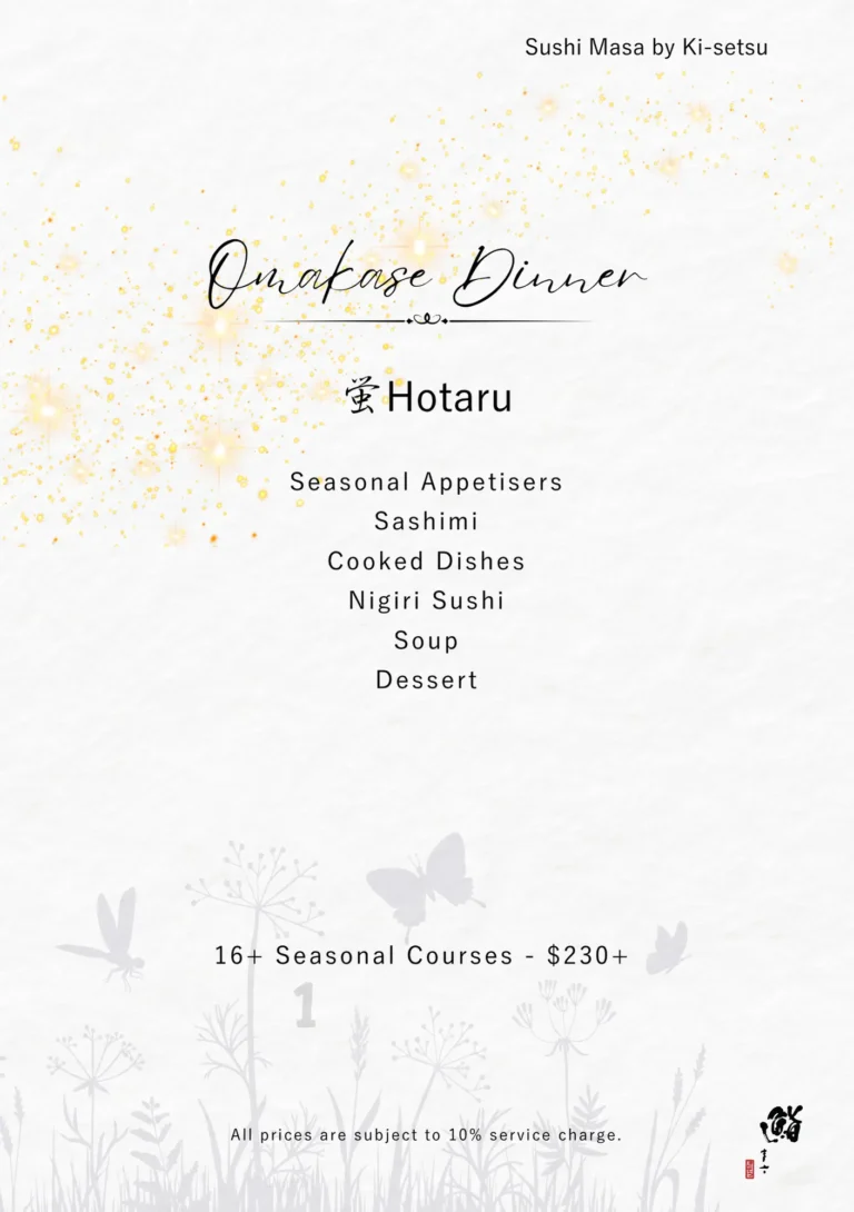 Hotaru - One of the Best Omakase Singapore Menu for Counter Seating.