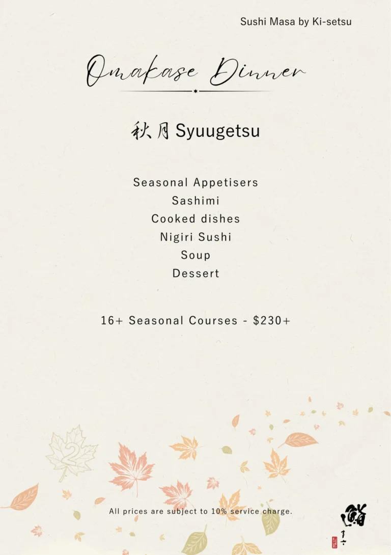 One of the Best Omakase Singapore Menu for Counter Seating with a budget.